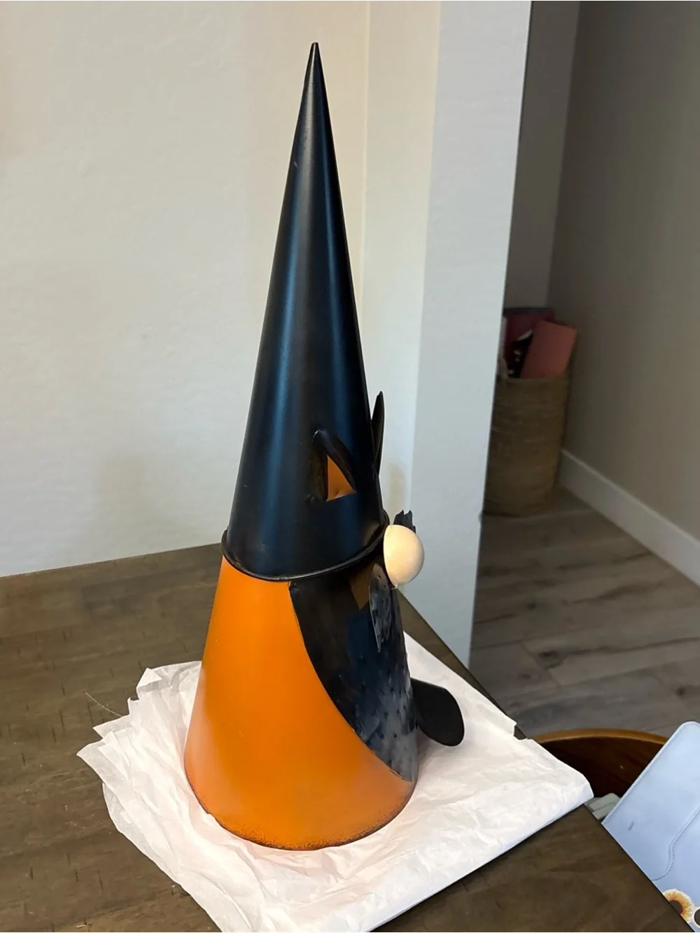 Novogratz Halloween Figurine Gnome Cat Tin Rustic 19”